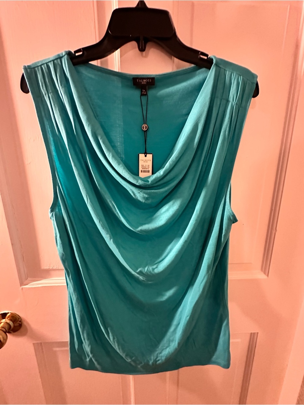 Talbots Teal Cowl Neck Sleeveless Camisole